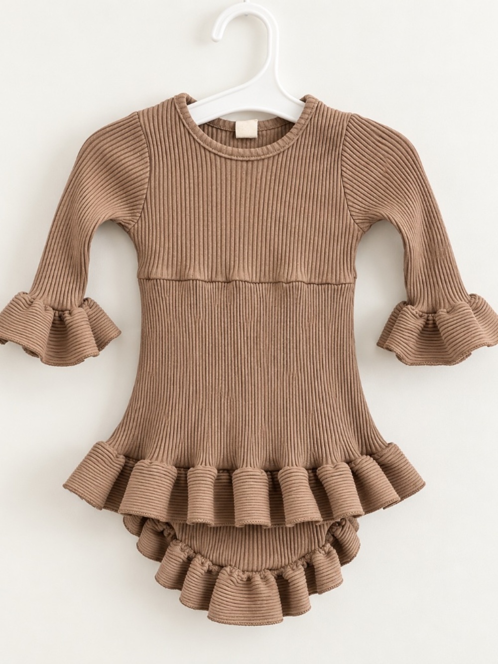 Baby Ribbed Ruffle Dress - 12 Months
